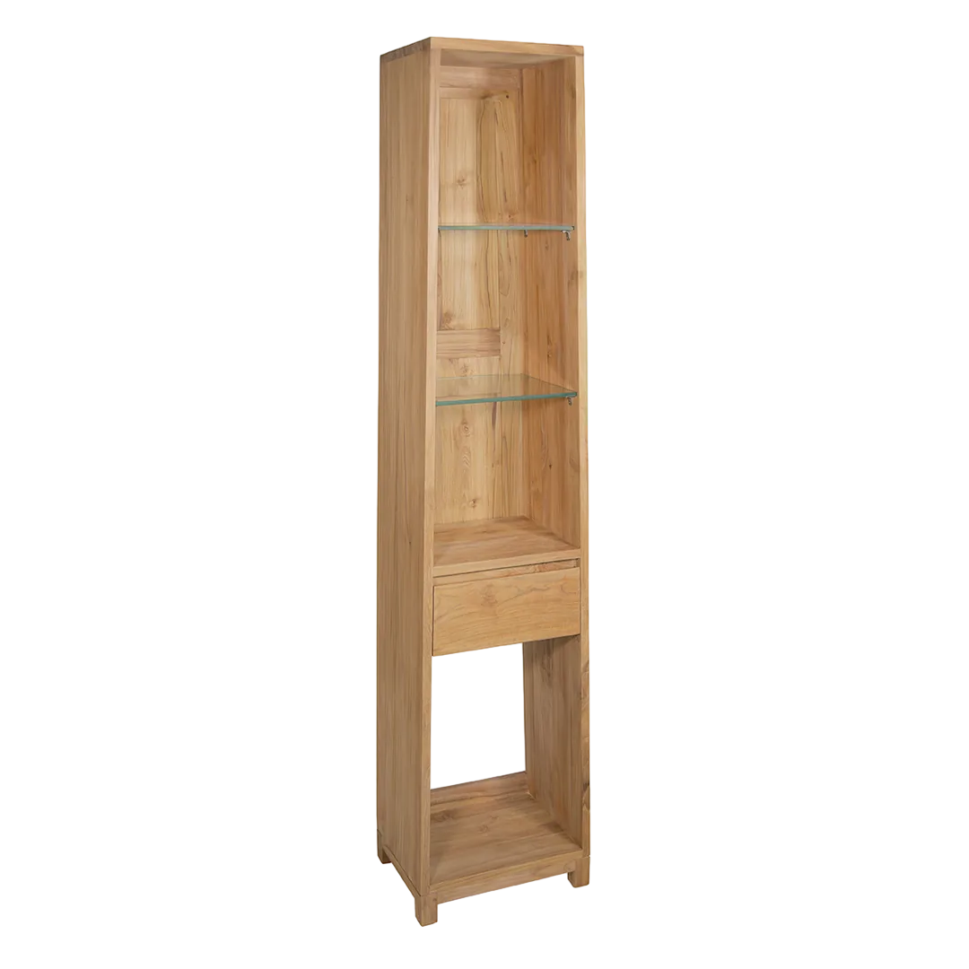 Estantería de baño Teka Natura 1 cajón y 4 estantes hecha a mano en madera maciza - Moycor - 6391003MYC - foto-transparente