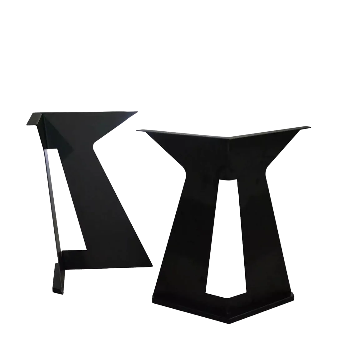 Set de 2 patas de hierro con forma de V diseño original para mesa 55x37x70cm - Moycor - 654910MYC - foto-transparente