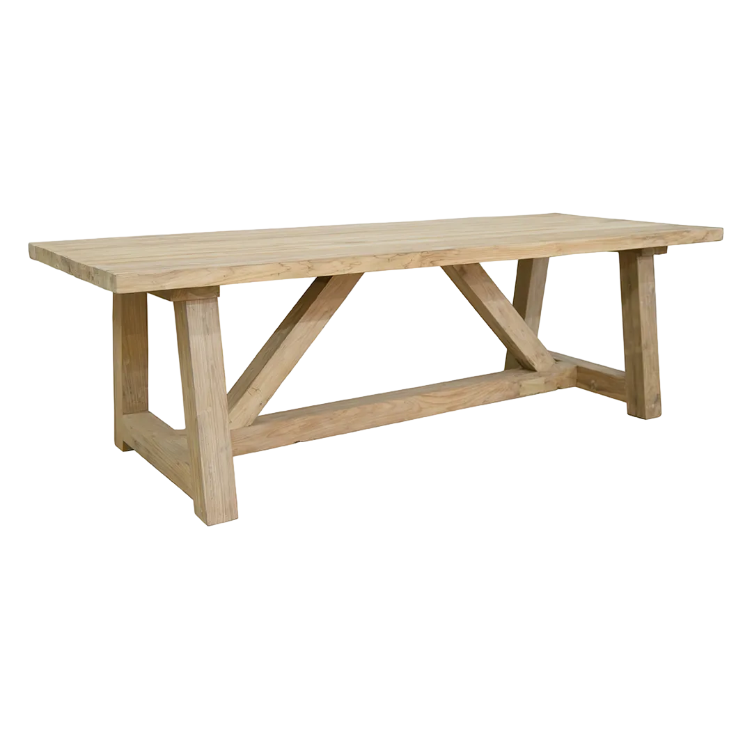Mesa de comedor Orlando en teka natural madera maciza hecha a mano - Moycor - 6740111MYC - foto-transparente