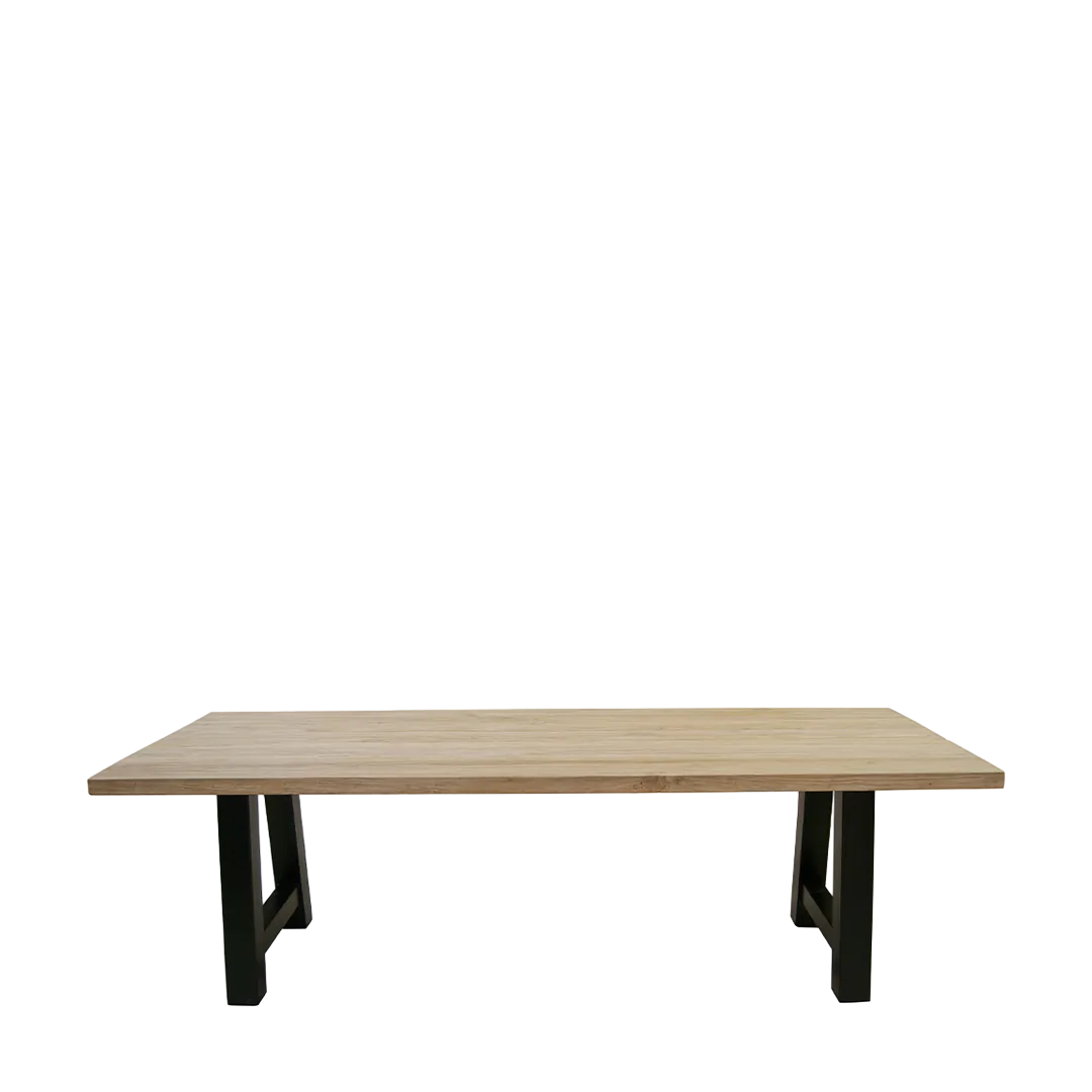 Tablero para mesa de teka maciza hecho a mano patas no incluidas top macizo 5cm - Moycor - 674255MYC - foto-transparente