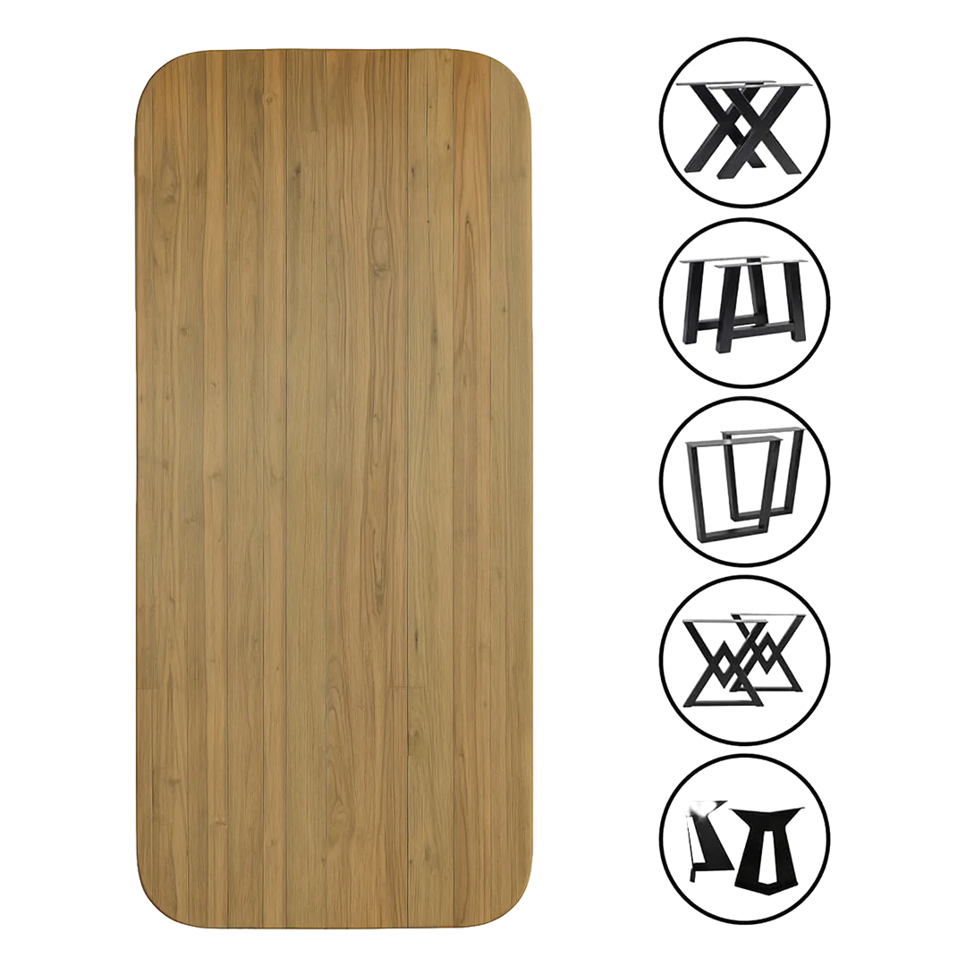 Tablero de mesa Tribeca teca hecho a mano en madera maciza - Moycor - 6882022MYC - foto-transparente