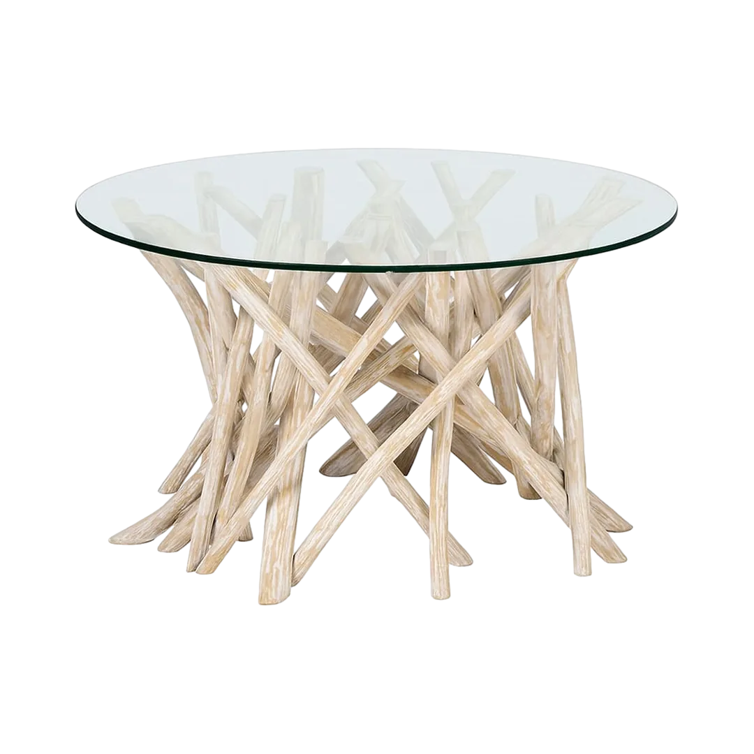Mesa de centro Erosi blanqueada hecha a mano con materiales naturales - Moycor - 693041MYC - foto-transparente