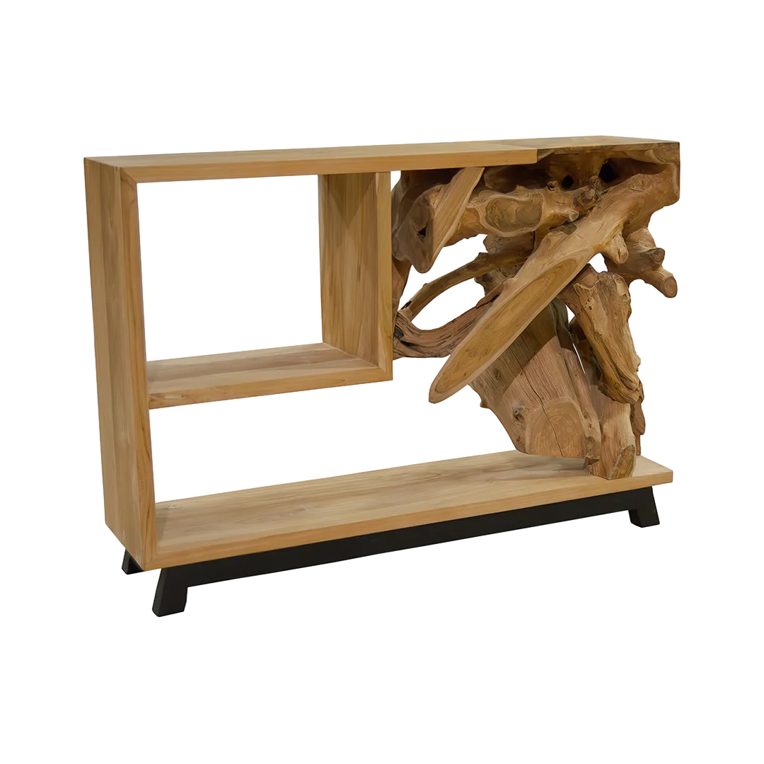 Consola teka raíz combinada hecha a mano con productos naturales - Moycor - 706304MYC - foto-transparente