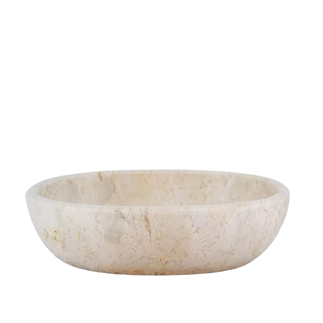 Lavabo de mármol natural con vetas únicas pieza exclusiva 50x35x15cm - Moycor - 897026MYC - foto-transparente