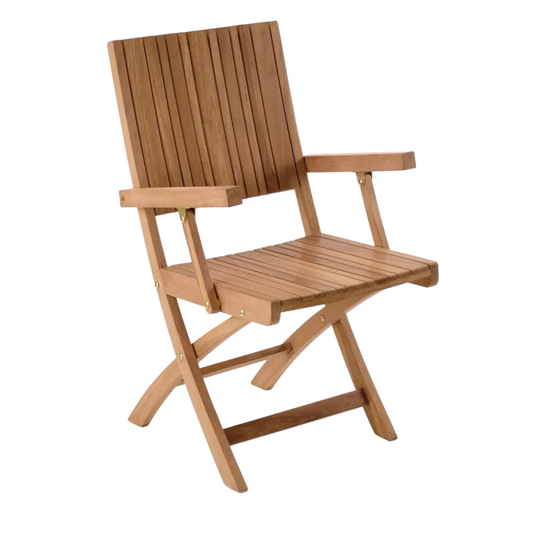 Sillón de jardín plegable de teca 55x50x90cm - Moycor - 9122MYC - foto-transparente
