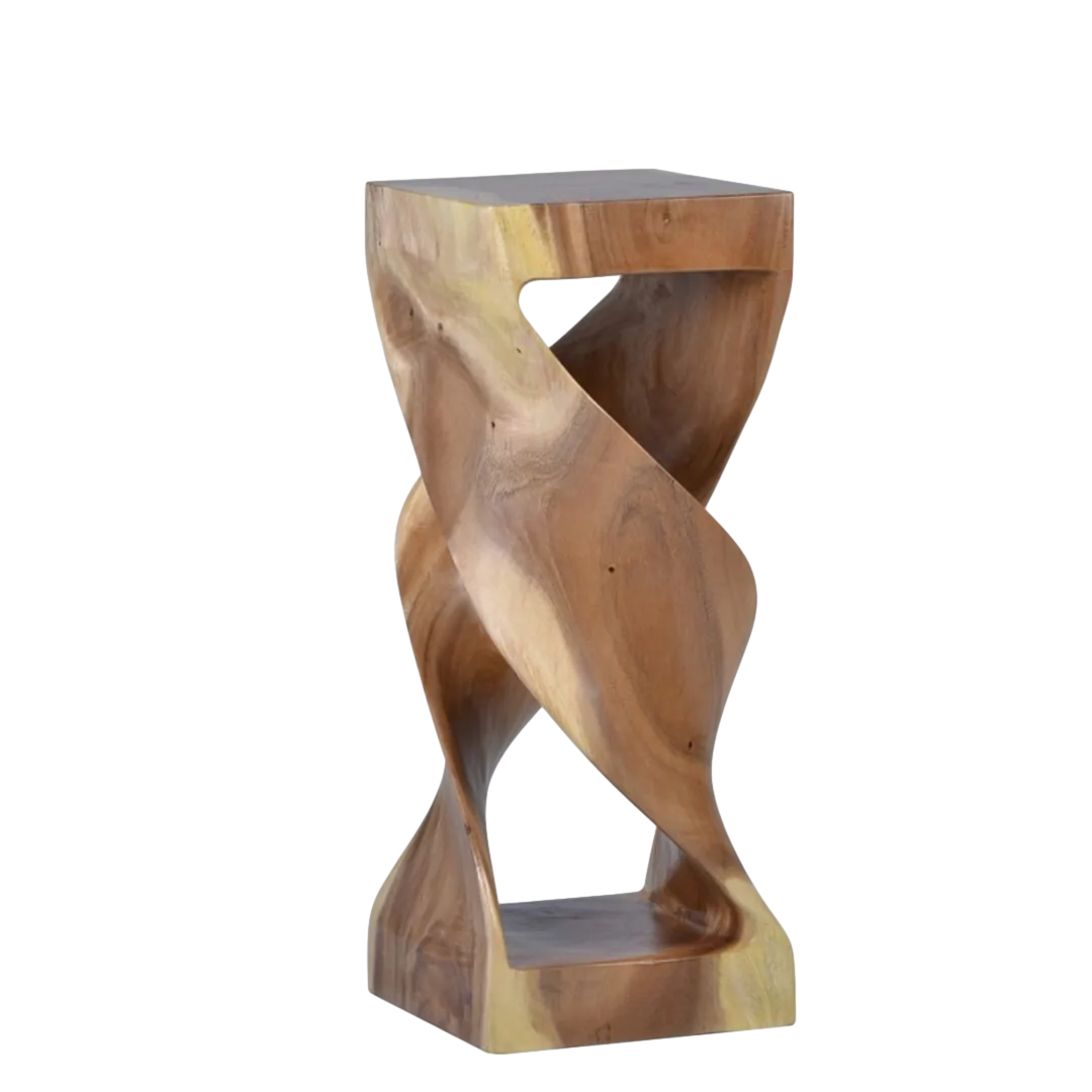 Pedestal curvo de suar hecho a mano 30x30x75cm - Moycor - 9470105MYC - foto-transparente