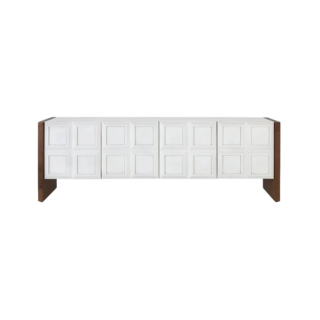 Mueble de TV Viren cuatro puertas madera de mango y nogal cierre suave gestión de cables acabado mate 170x45x56cm - Giner y Colomer - 2401GYC - foto-transparente