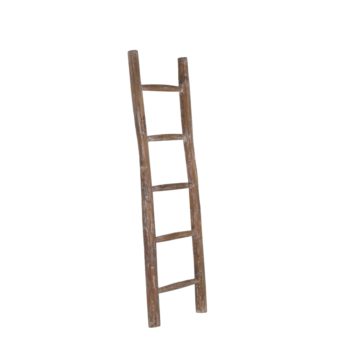 Toallero en forma de escalera de teca maciza artesanal 45x6x150cm - Moycor - 9490203MYC - foto-transparente