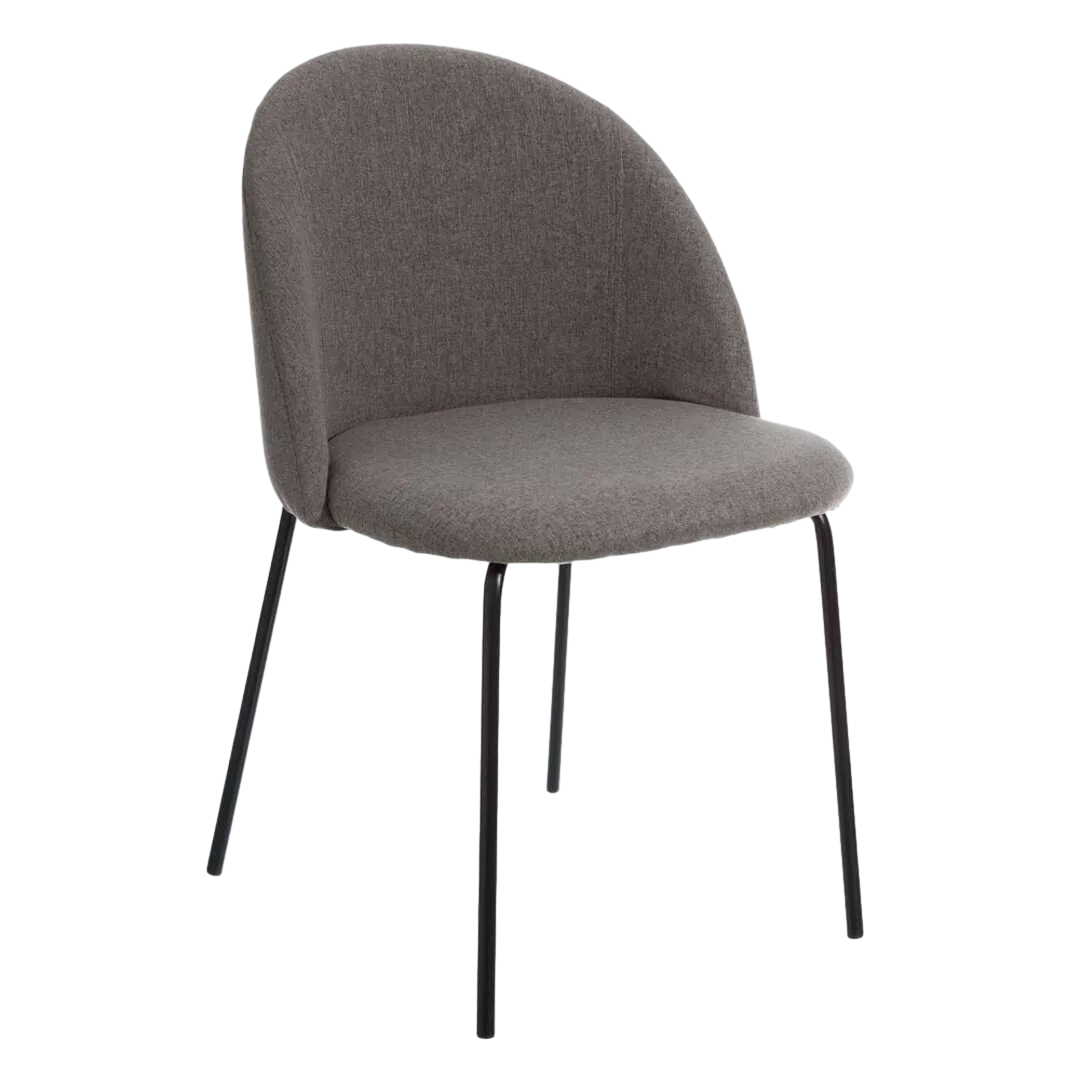 Silla moderna de tejido gris con patas de metal 50x54x78.50cm - Ixia - 105387IX - foto-transparente