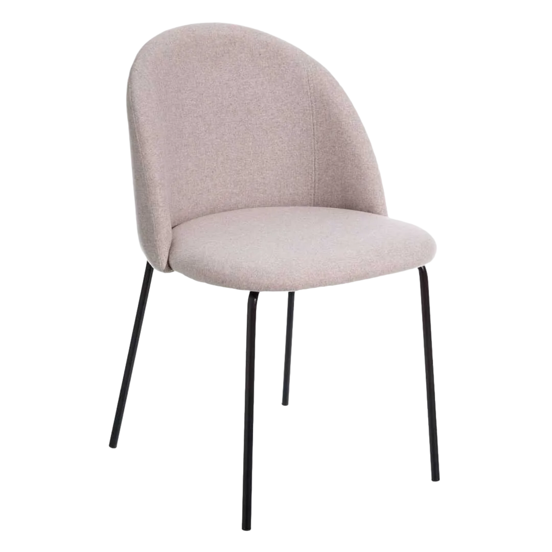 Silla beige en tejido con patas metálicas estilo moderno para salón 50x54x78.50cm - Ixia - 105388IX - foto-transparente