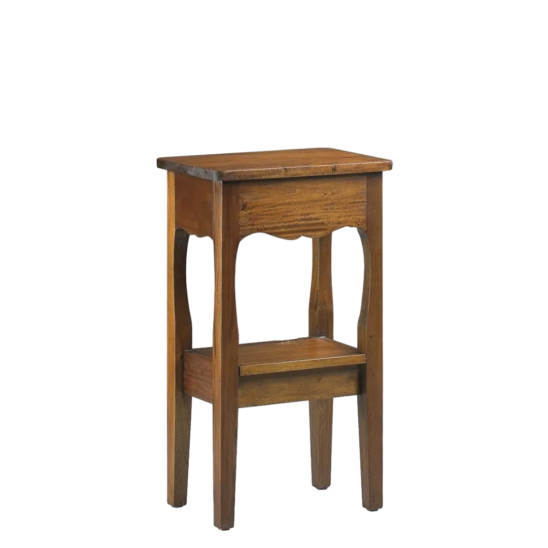 Telefonera de madera maciza de caoba diseño vintage con cajón lateral y puerta abatible 42x30x74cm - Moycor - 14119MYC - foto-transparente