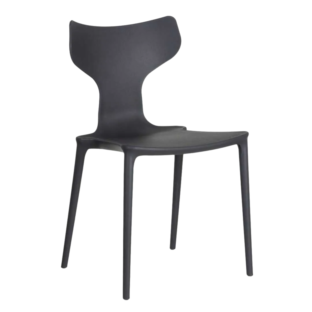 Silla apilable de polipropileno gris oscuro 47x41x83.50cm - Ixia - 152642IX - foto-transparente