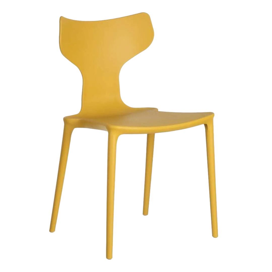 Silla apilable amarilla de polipropileno 47x41x83.50cm - Ixia - 152644IX - foto-transparente