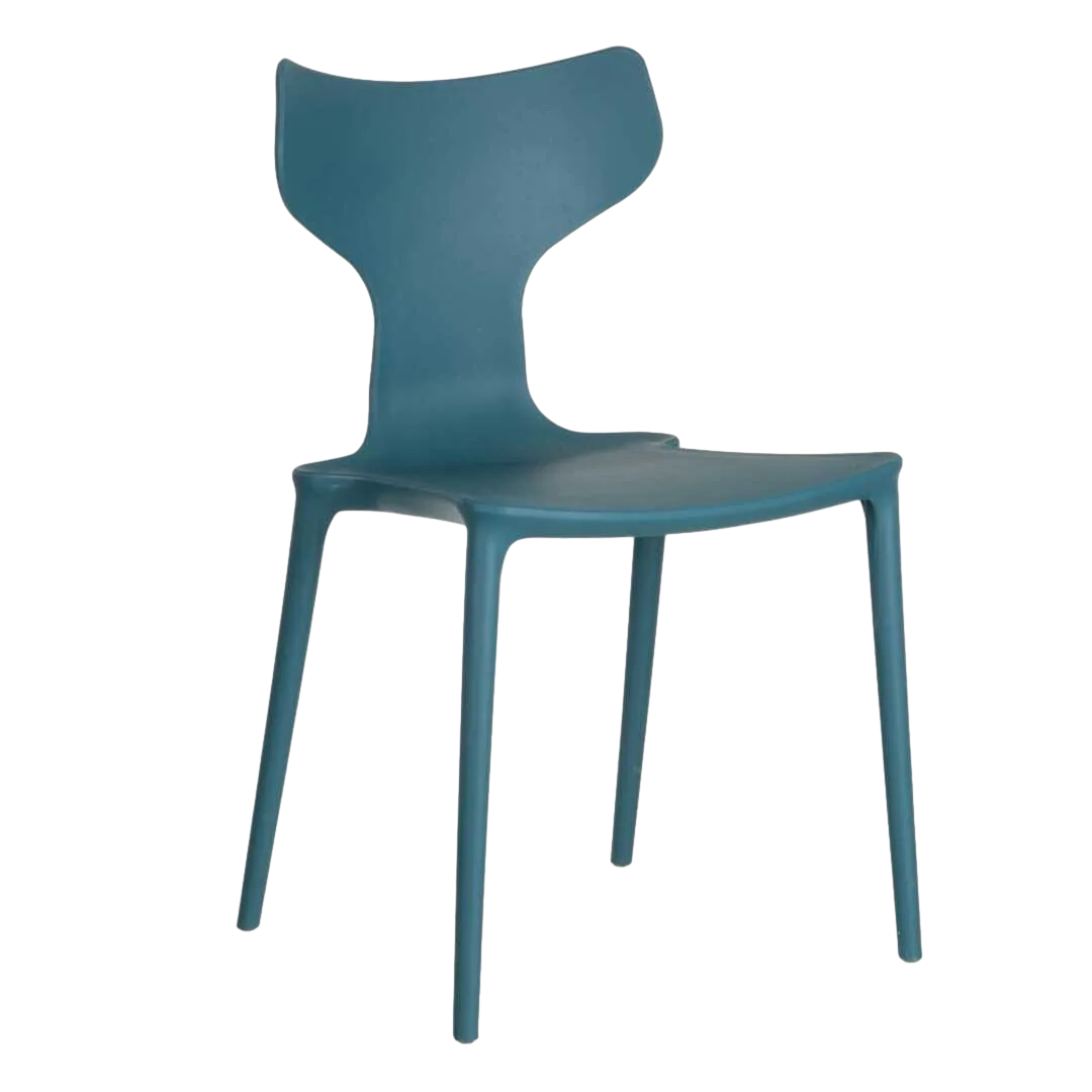 Silla apilable azul de polipropileno 47x41x83.50cm - Ixia - 152646IX - foto-transparente