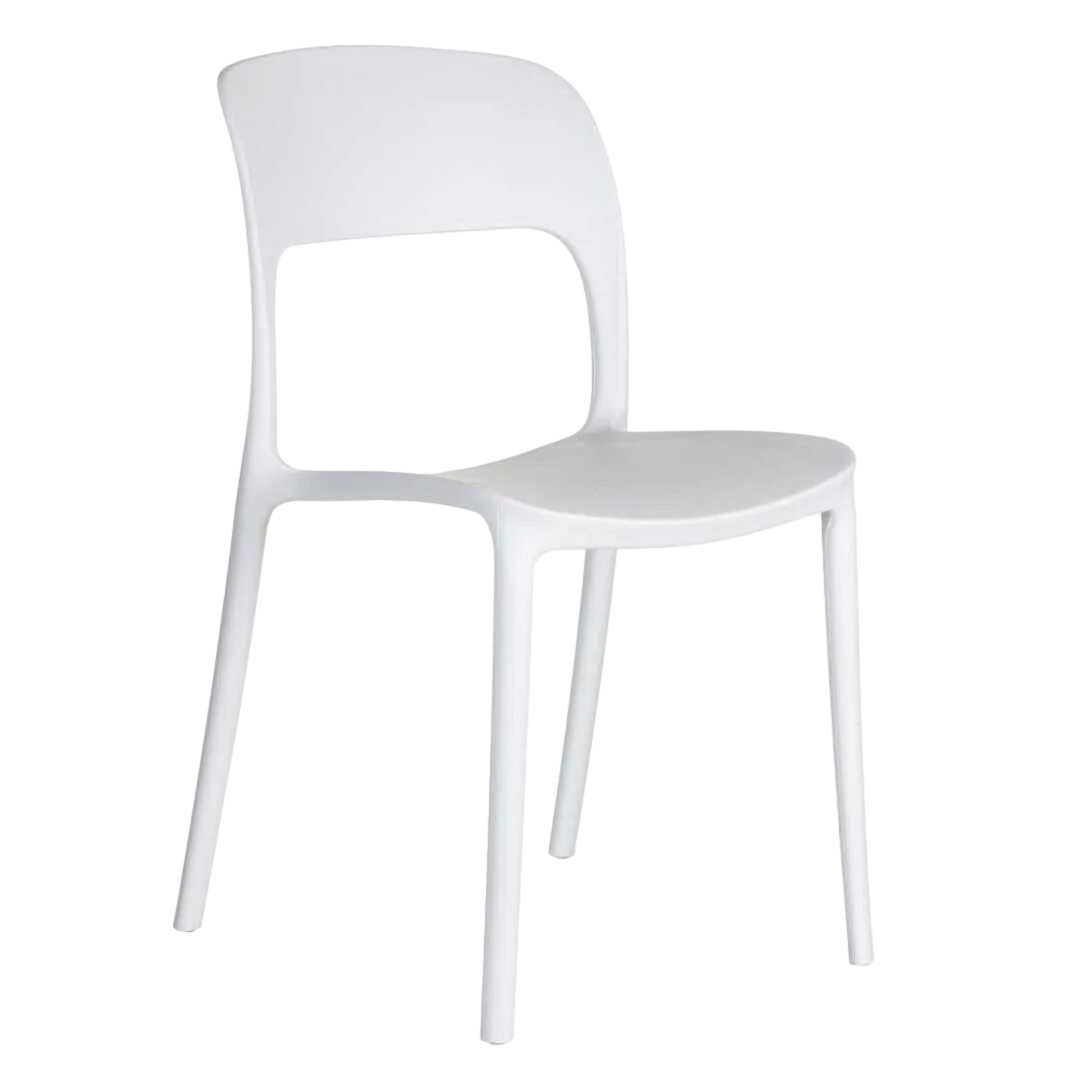 Silla apilable blanca de polipropileno 43x43x83.20cm - Ixia - 152647IX - foto-transparente