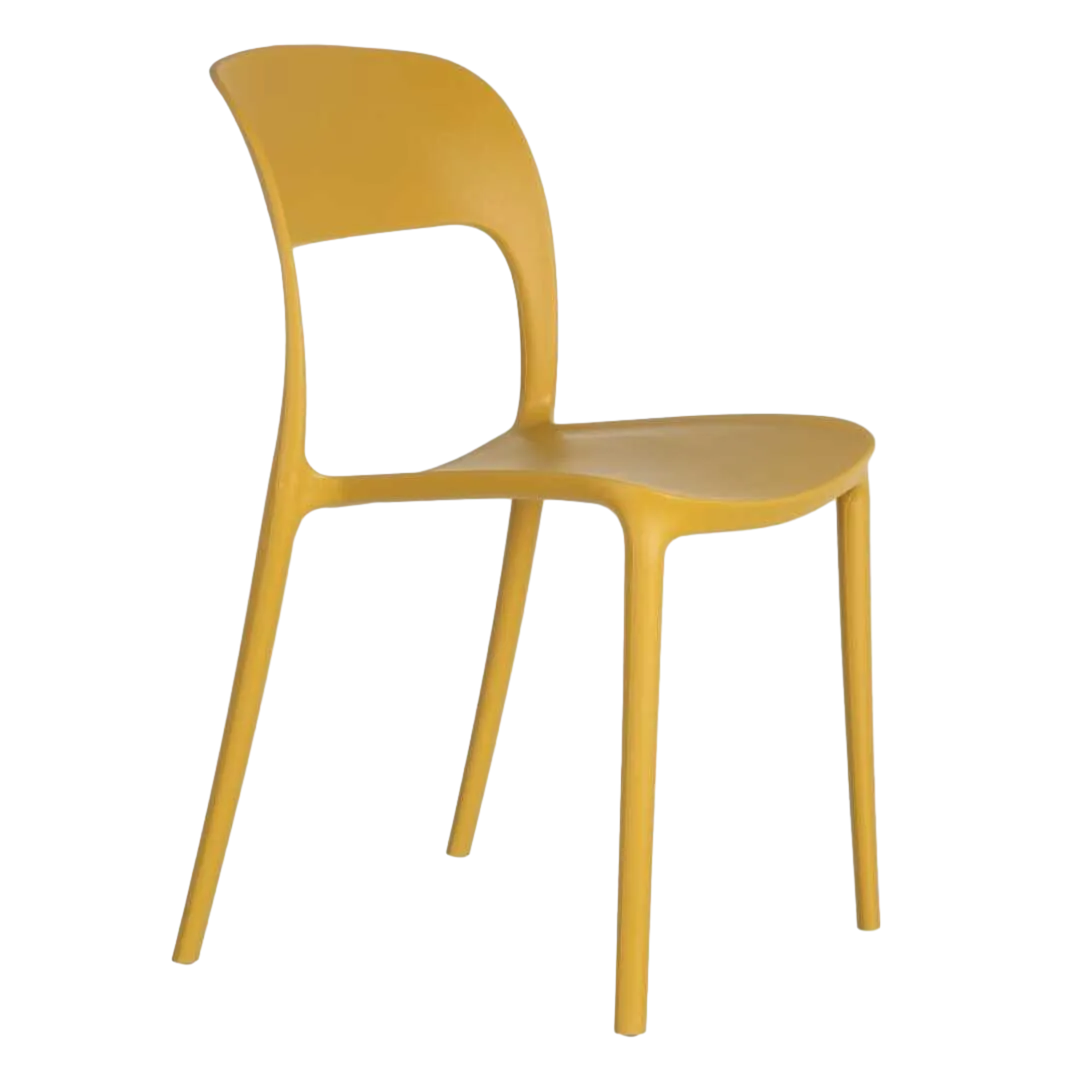 Silla apilable amarilla de polipropileno apta para exterior 43x43x83.20cm - Ixia - 152650IX - foto-transparente