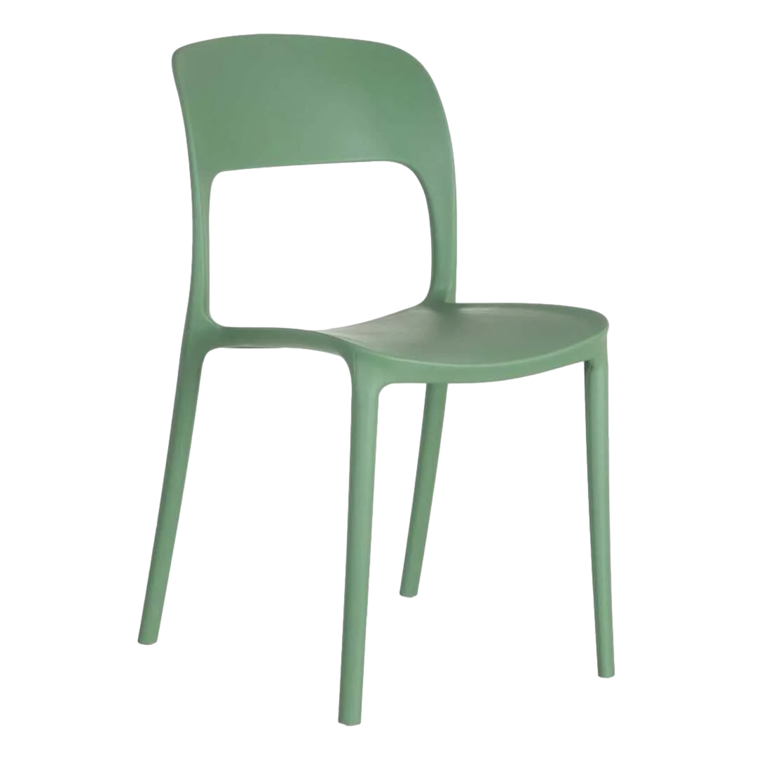 Silla apilable verde menta en polipropileno apta para exterior 43x43x83.20cm - Ixia - 152651IX - foto-transparente