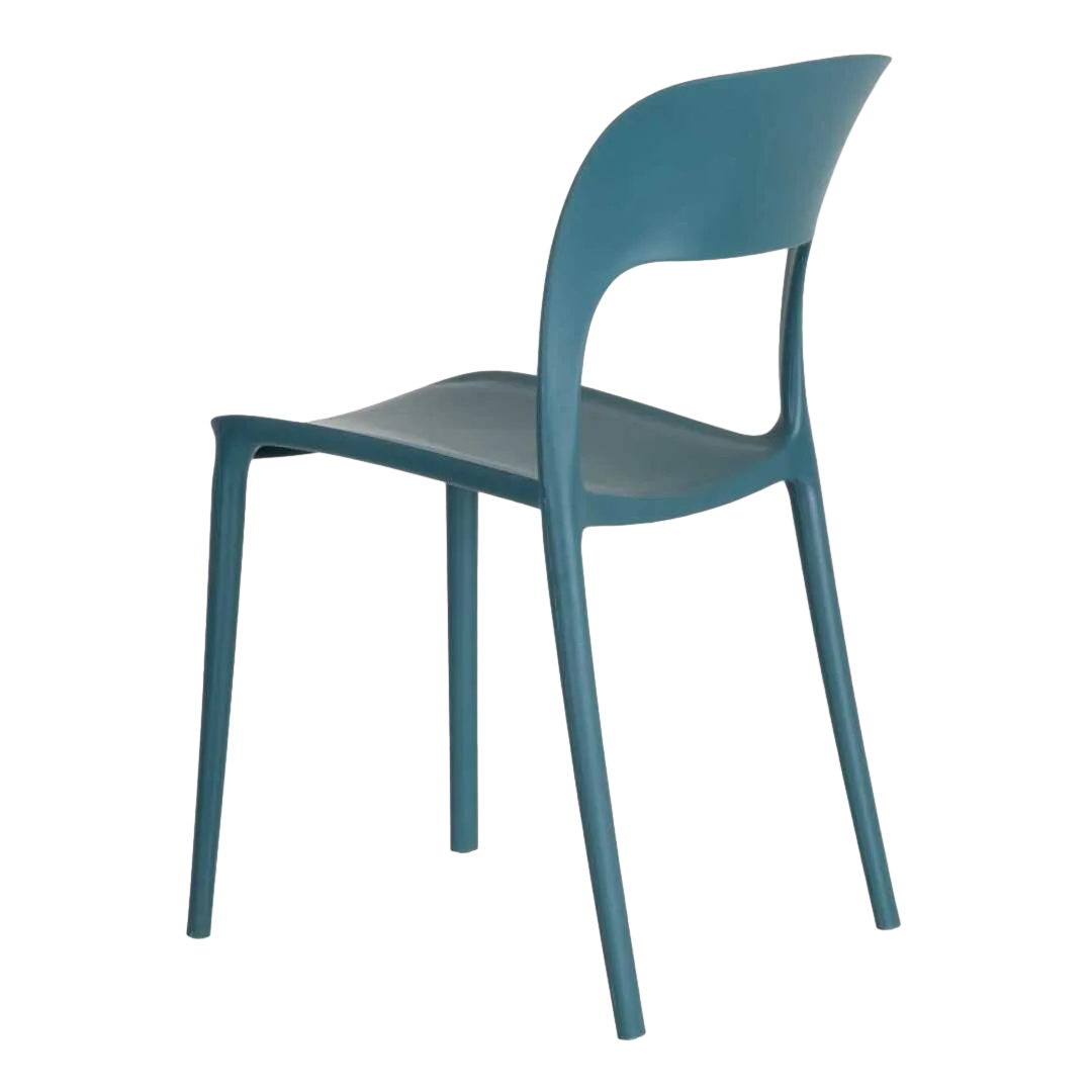 Silla apilable azul de polipropileno apta para exterior 43x43x83.20cm - Ixia - 152652IX - foto-transparente