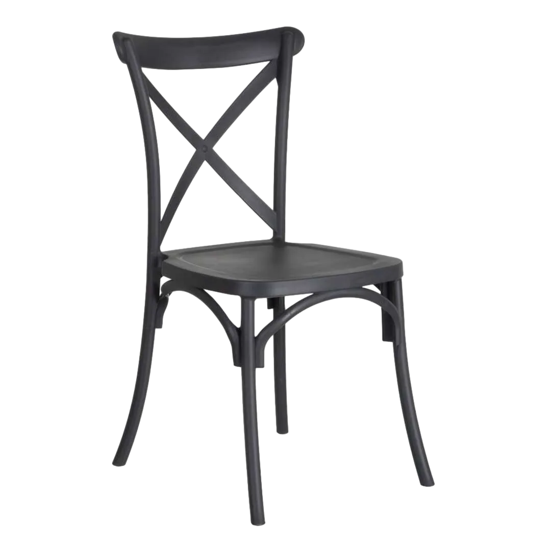 Silla apilable gris oscuro en polipropileno asiento 46cm homologada EN16139 48.50x43x91cm - Ixia - 152654IX - foto-transparente