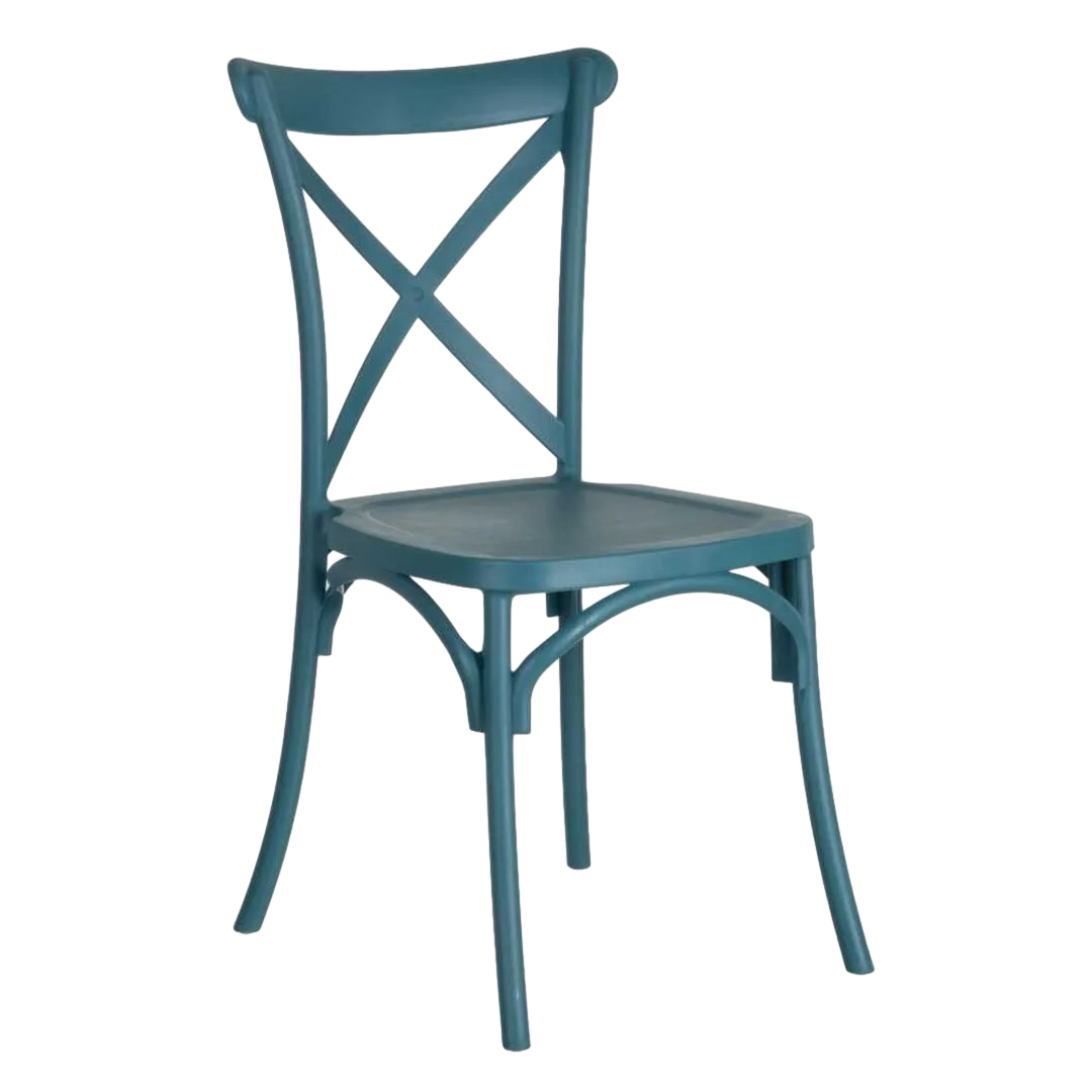 Silla apilable azul en polipropileno apta para exterior certificada EN16139 altura del asiento 46cm 48.50x43x91cm - Ixia - 152658IX - foto-transparente