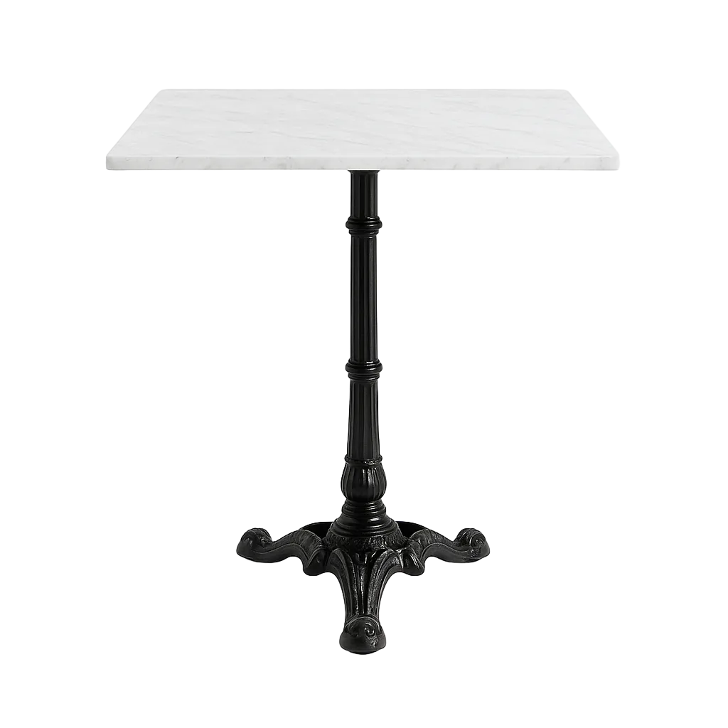 Mesa auxiliar blanca y negra en metal y mármol 70x70x71cm - Ixia - 153034IX - foto-transparente