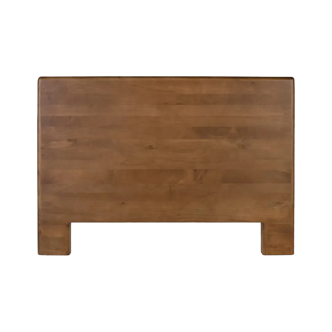 Cabecero Kobe en madera de mango acabado nogal mate estilo escandinavo y Japandi 160x10x110cm - Giner y Colomer - 2482GYC - foto-transparente