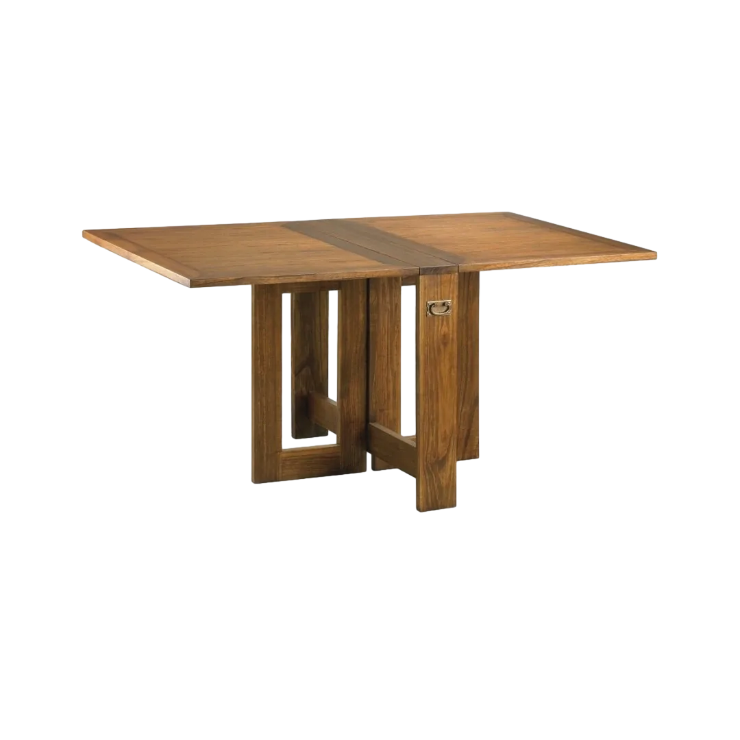 Mesa auxiliar plegable artesanal de mindi con alas abatibles 165x90x78cm - Moycor - 30167MYC - foto-transparente