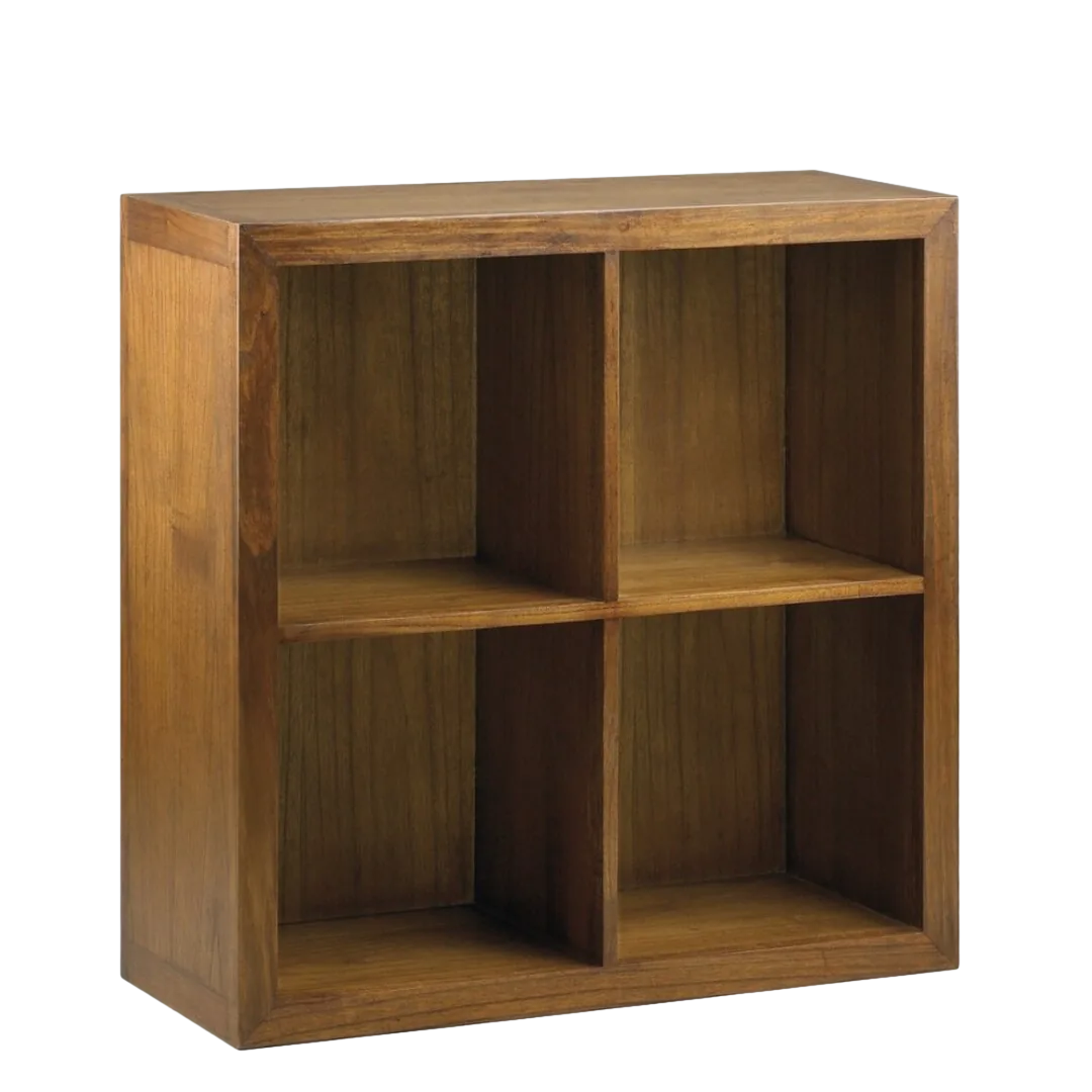 Estante Combi en madera de mindi 4 huecos 90x35x90cm - Moycor - 301902MYC - foto-transparente