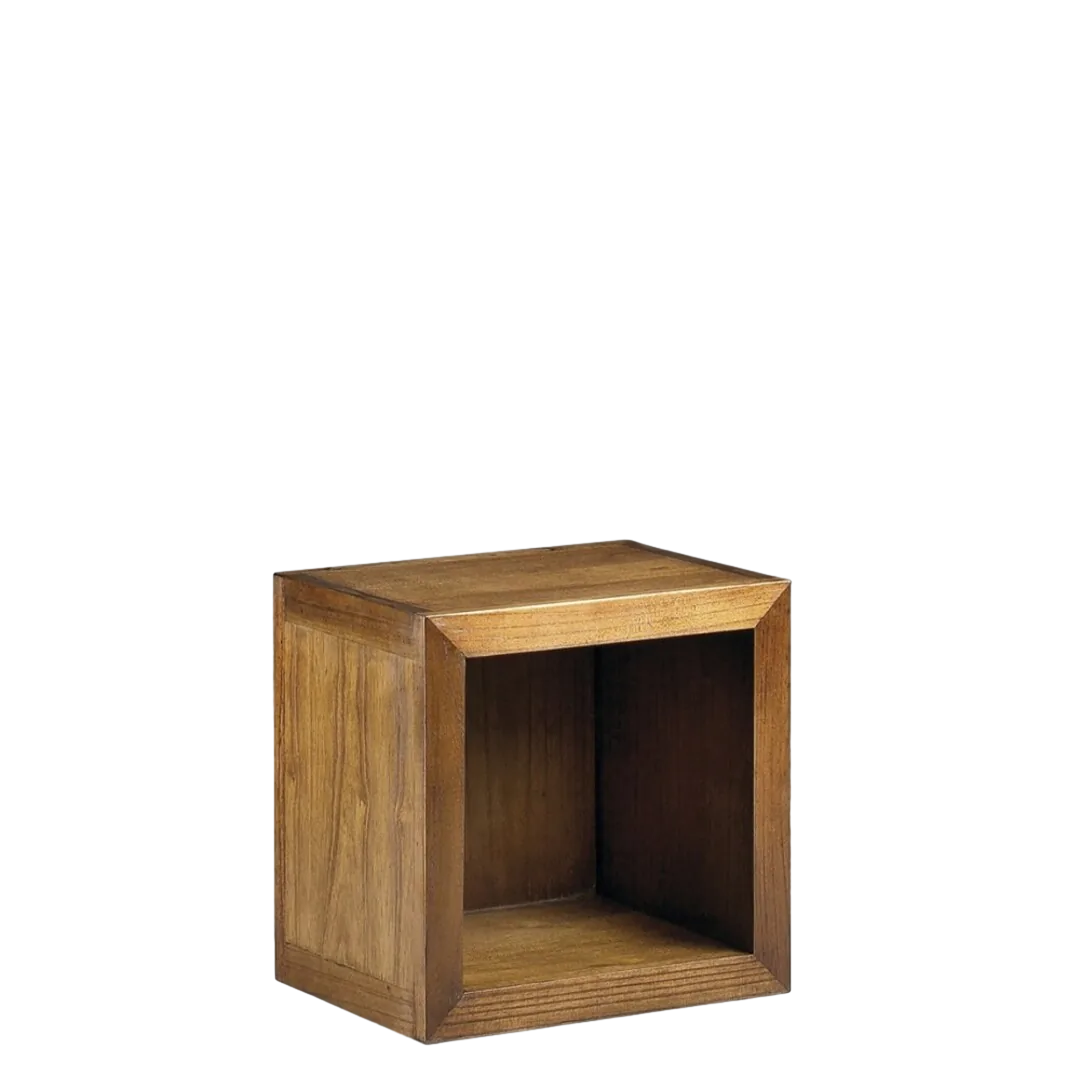 Estante cuadrado Combi en madera de mindi 45x35x45cm - Moycor - 301909MYC - foto-transparente