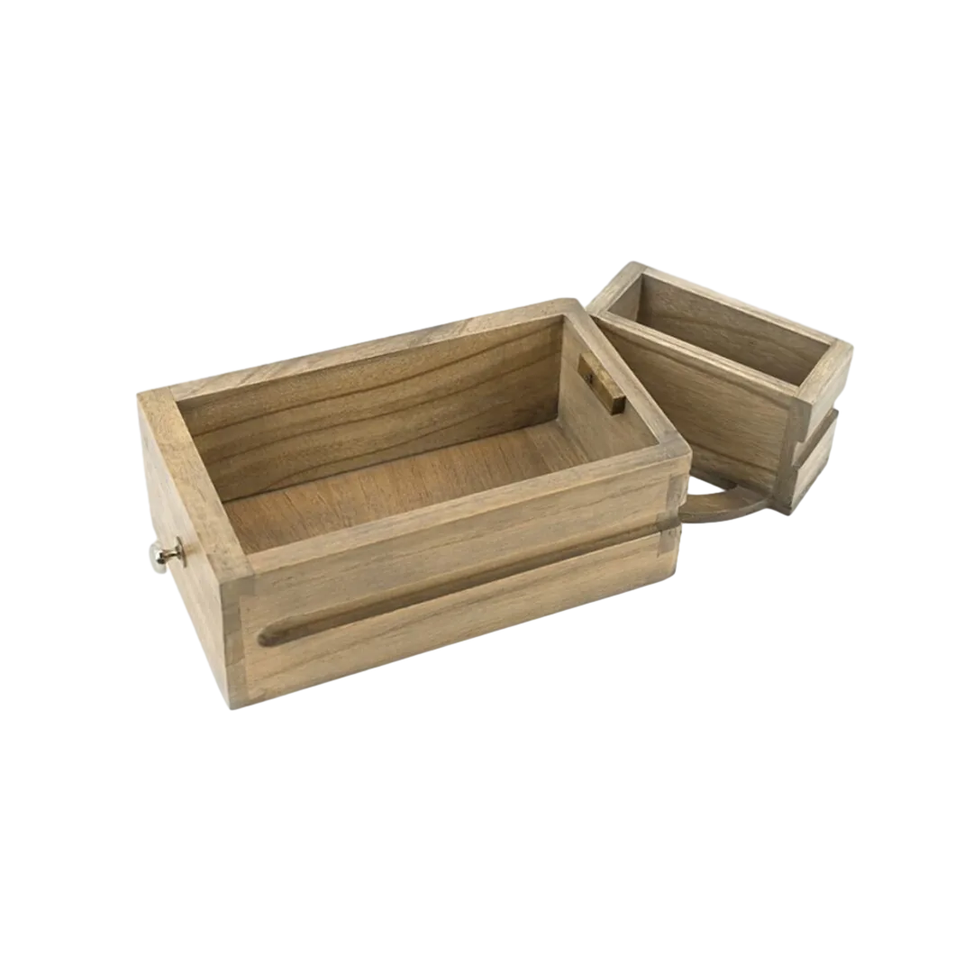 Cómoda en mindi artesanal de estructura maciza con accesorios de bronce color plata 4 cajones grandes y 2 pequeños 60x45x110cm - Moycor - 302001MYC - foto-transparente