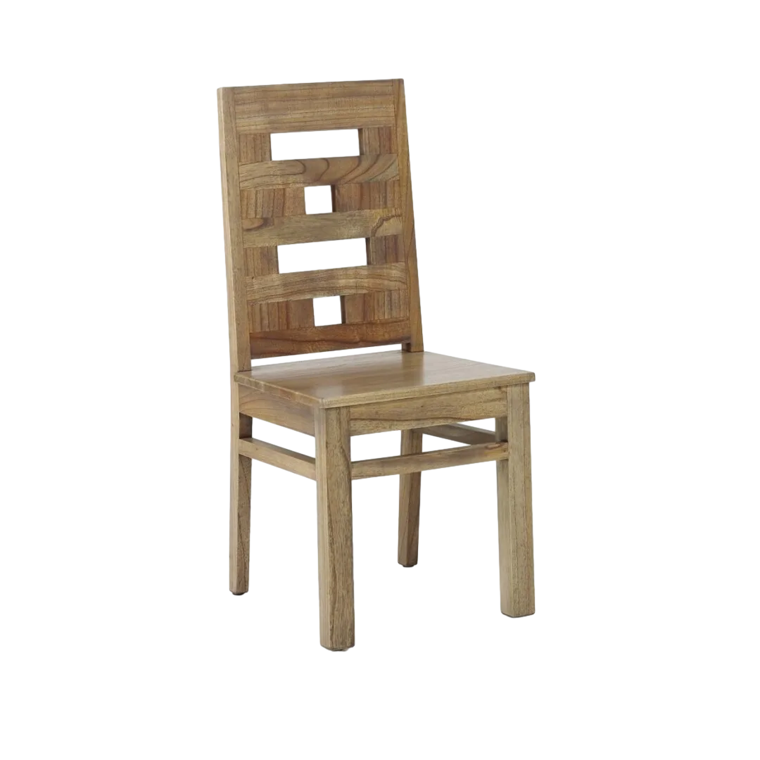 Silla de madera de mindi con estructura maciza 45x55x100cm - Moycor - 302004MYC - foto-transparente