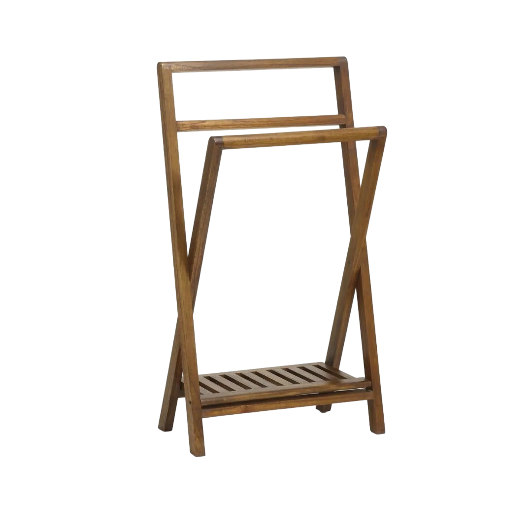 Toallero plegable en madera de mindi 60x30x95cm - Moycor - 30853MYC - foto-transparente