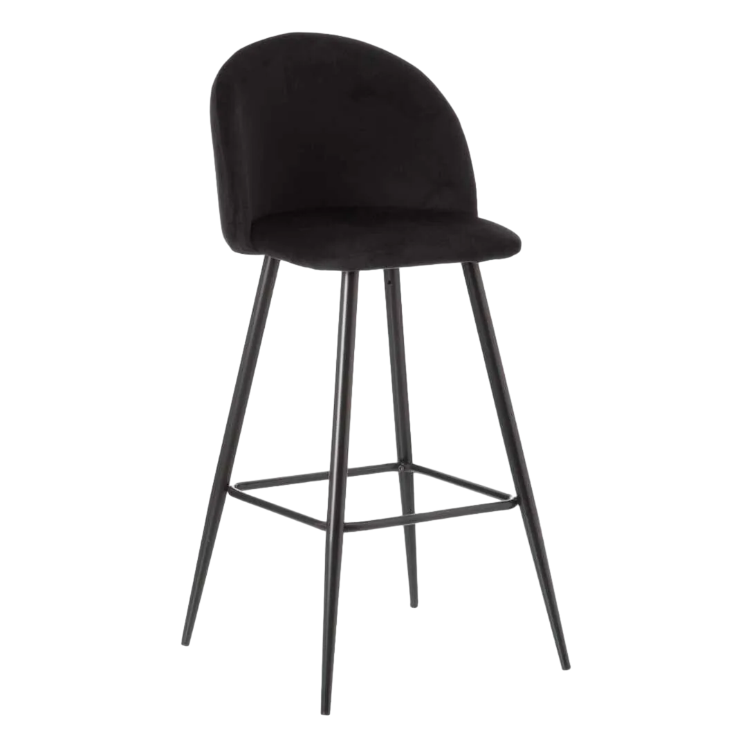 Taburete alto tejido negro estructura metálica asiento 75cm 40.20x48.20x102cm - Ixia - 600651IX - foto-transparente