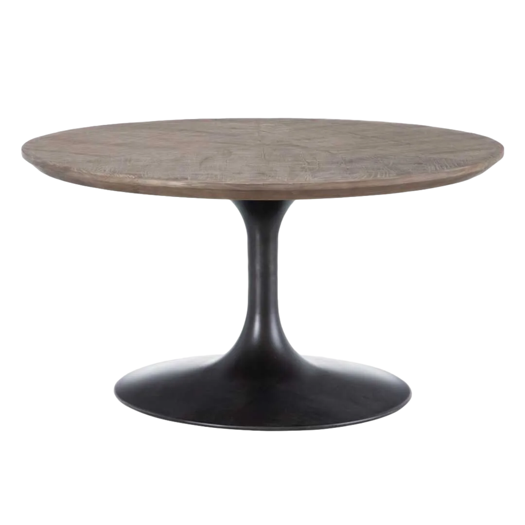 Mesa de centro negra en madera de olmo y hierro 80x80x43.50cm - Ixia - 601594IX - foto-transparente