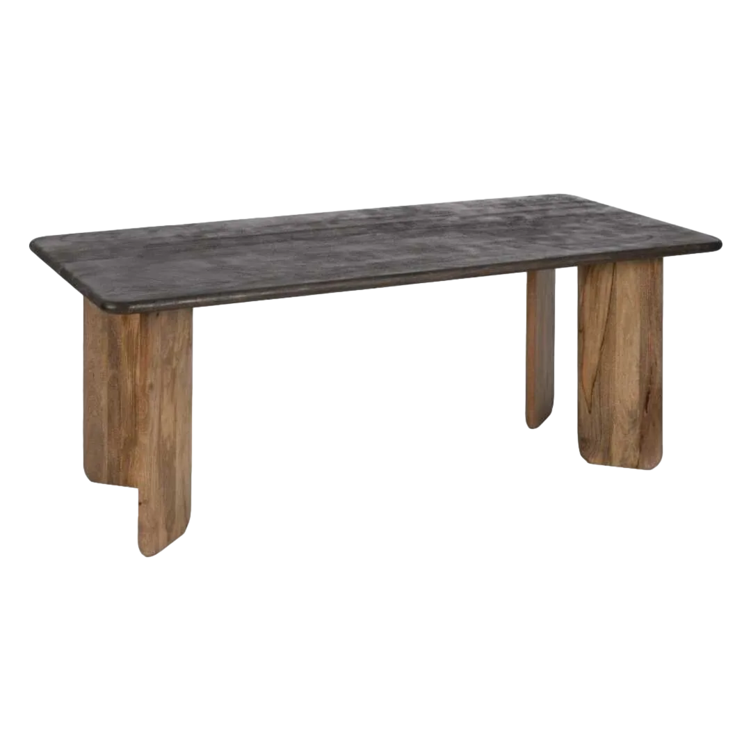 Mesa de comedor en madera de mango natural marrón 200x100x76cm - Ixia - 608869IX - foto-transparente