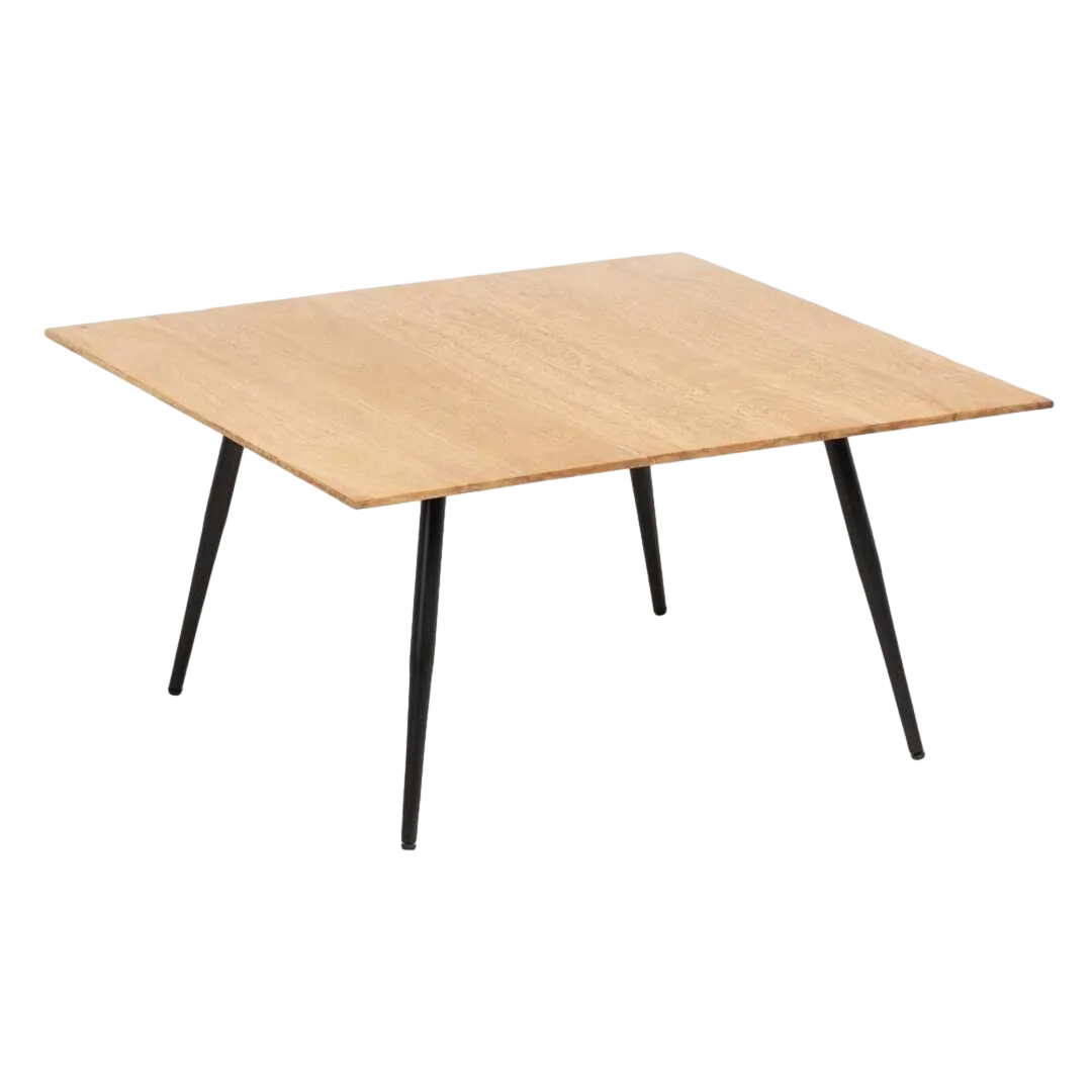 Mesa de centro en madera de acacia y hierro color natural y negro 80x80x40cm - Ixia - 608910IX - foto-transparente