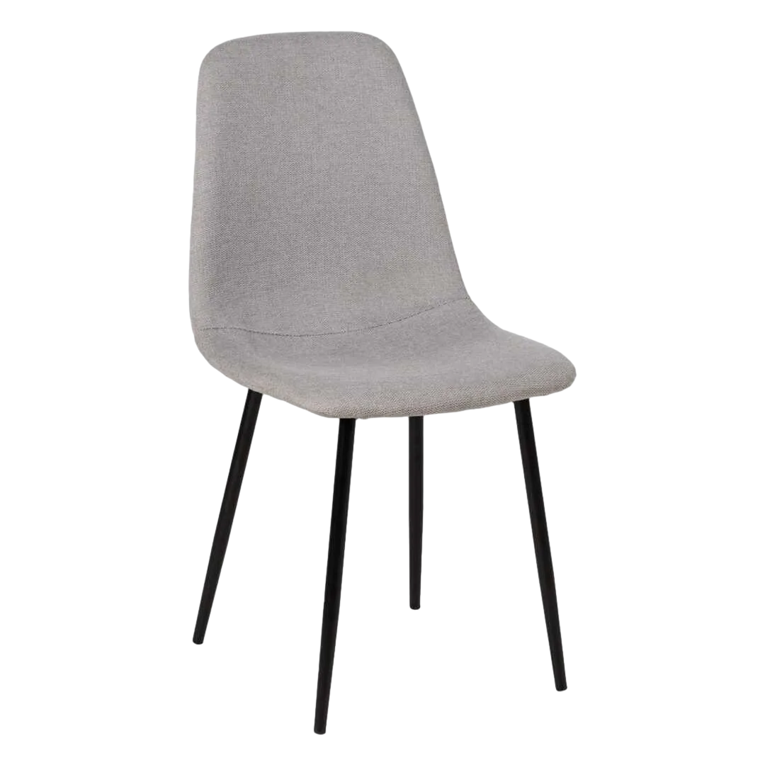 Silla comedor gris tapizada en tejido con estructura metálica 43x52x87cm - Ixia - 609572IX - foto-transparente