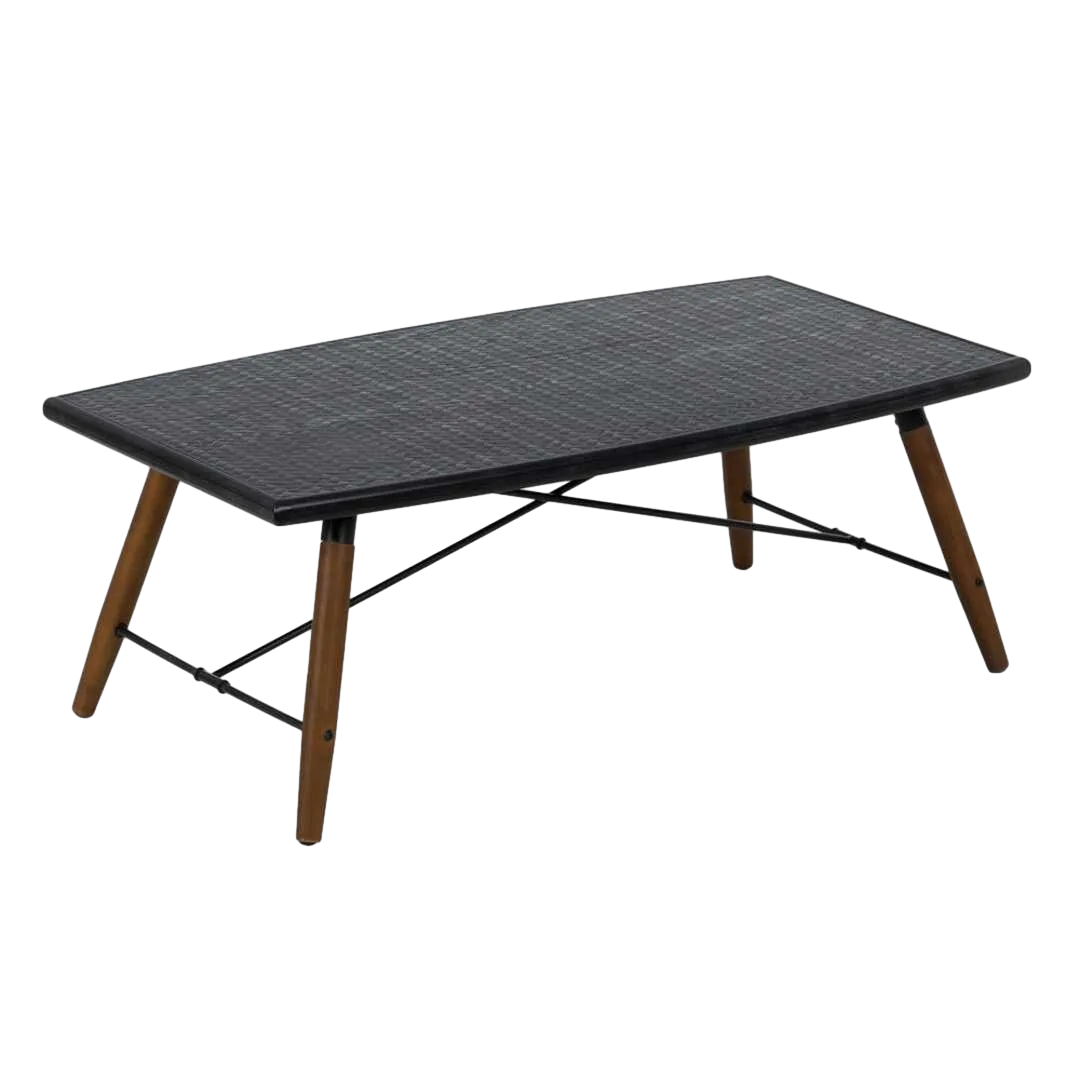 Mesa de centro negro y natural en DM y metal 109.50x60x40.50cm - Ixia - 610070IX - foto-transparente