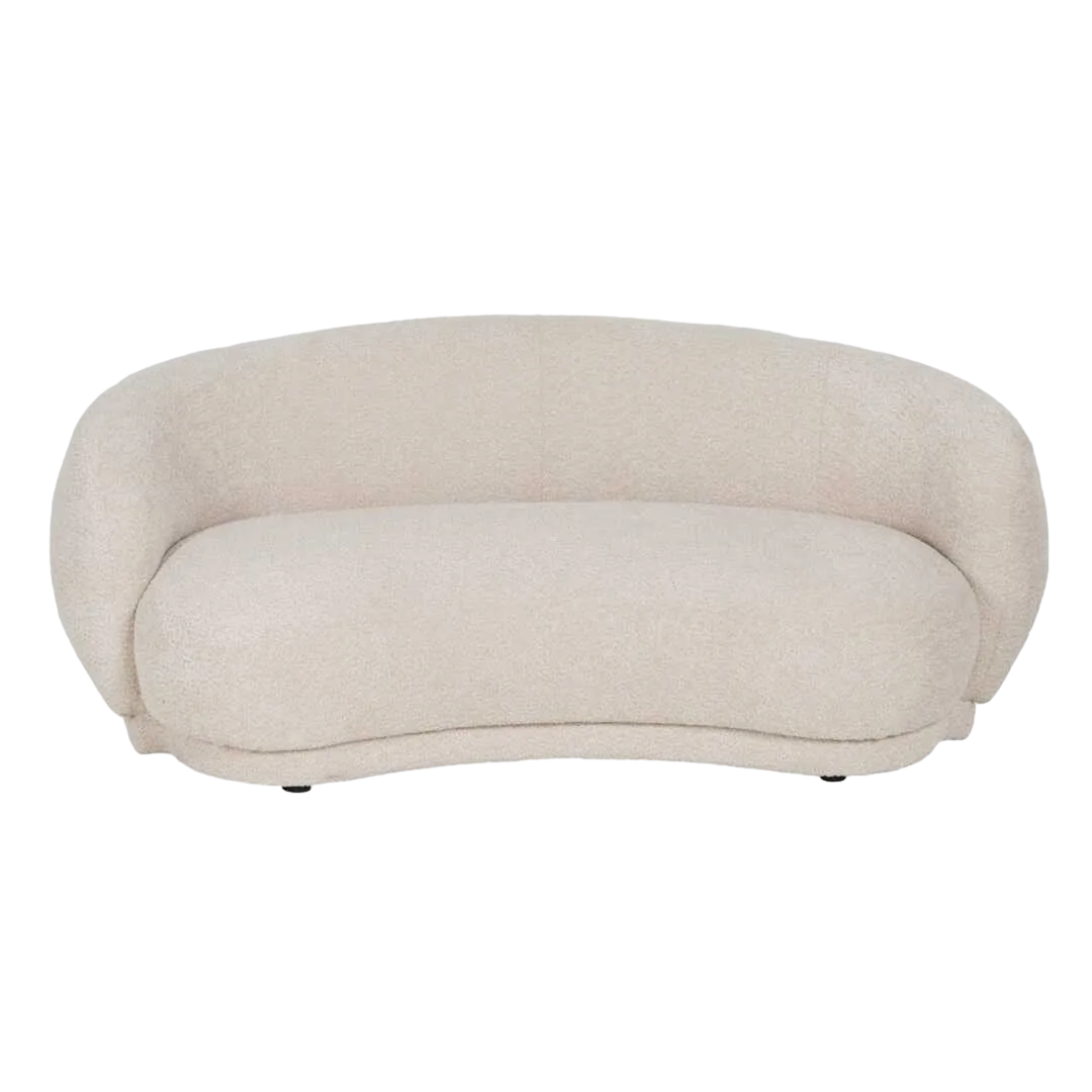 Sofá beige tapizado en tejido para salón con estructura de madera contrachapada 191x93x75cm - Ixia - 610229IX - foto-transparente
