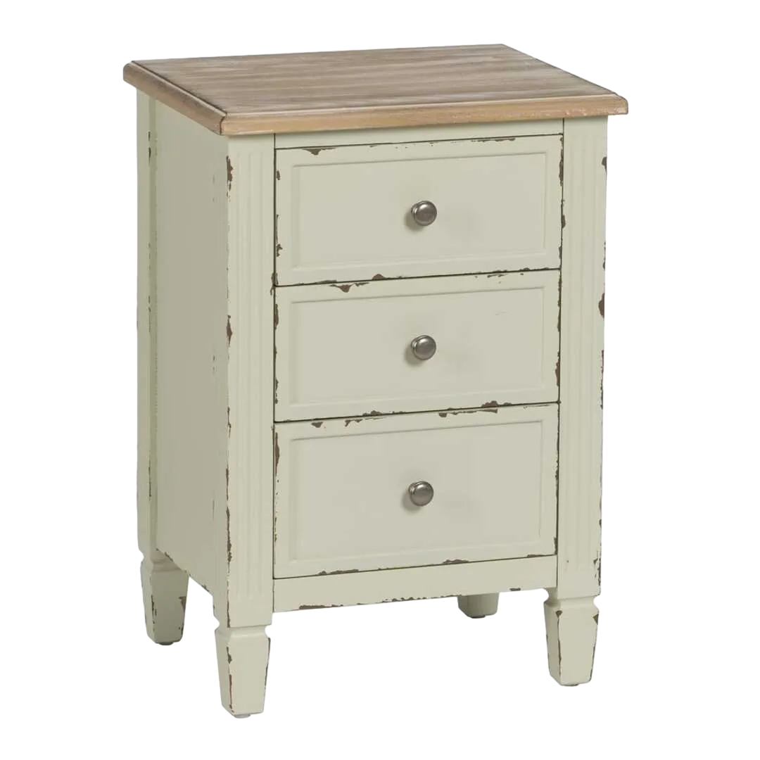 Mesita beige en madera de abeto y DM con cajón 45x35x65cm - Ixia - 610592IX - foto-transparente