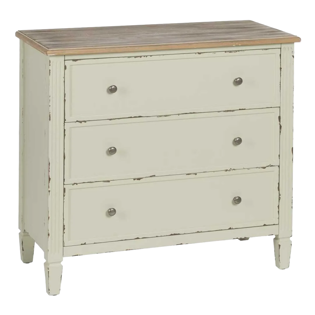 Cómoda beige en madera de abeto y DM con patas de 13cm 90x42x85cm - Ixia - 610593IX - foto-transparente