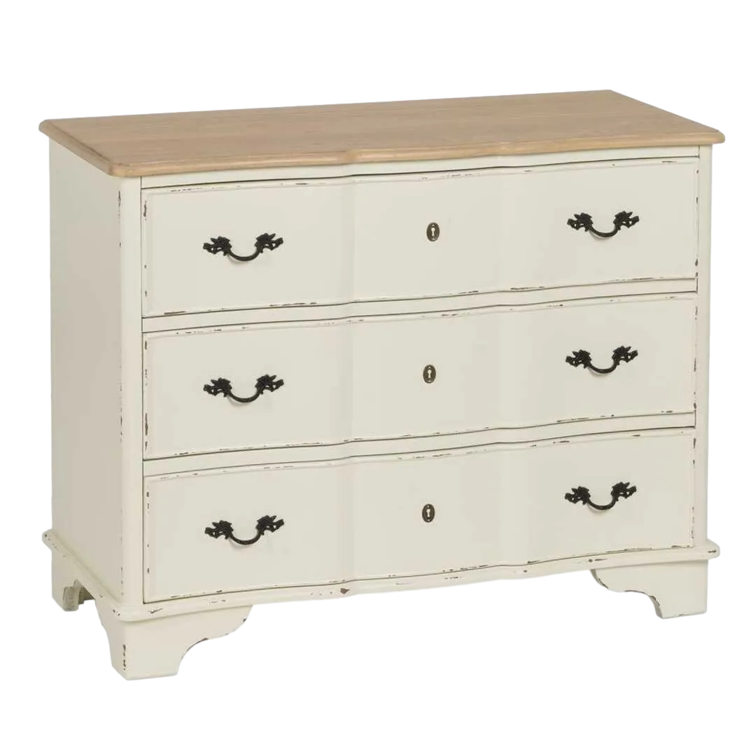 Cómoda natural crema en madera de abeto y DM 100x45x80cm - Ixia - 610595IX - foto-transparente