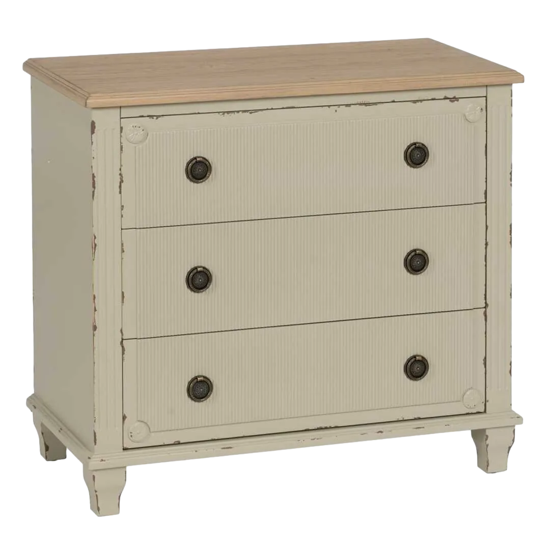 Cómoda crema en madera de abeto y DM 80x38x73cm - Ixia - 610597IX - foto-transparente