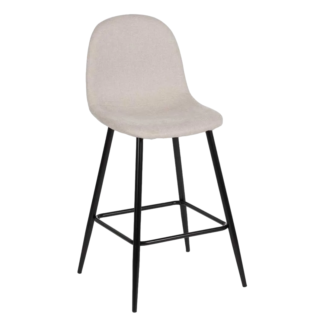 Taburete crema en tejido y metal altura asiento 63cm 46x48x96cm - Ixia - 611021IX - foto-transparente