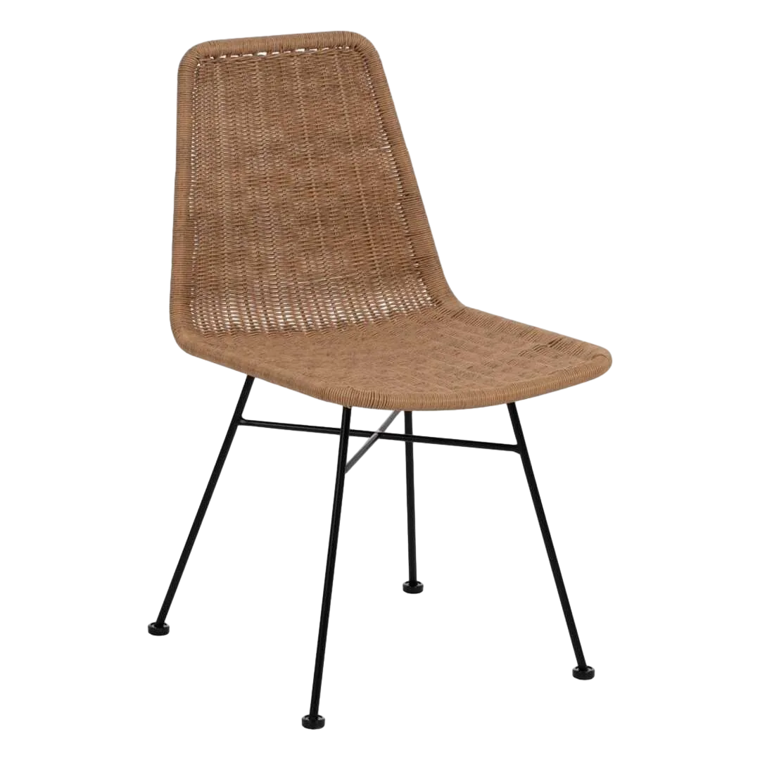 Silla natural en polietileno y acero no apilable para exterior 47x59x84cm - Ixia - 611270IX - foto-transparente