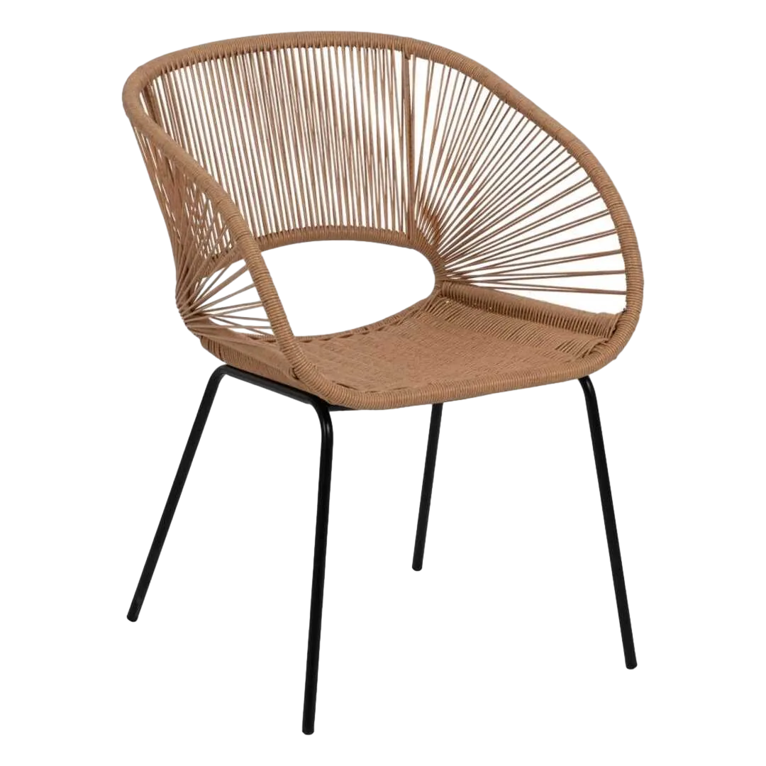 Silla natural de polietileno y acero para salón 57x58x81cm - Ixia - 611273IX - foto-transparente
