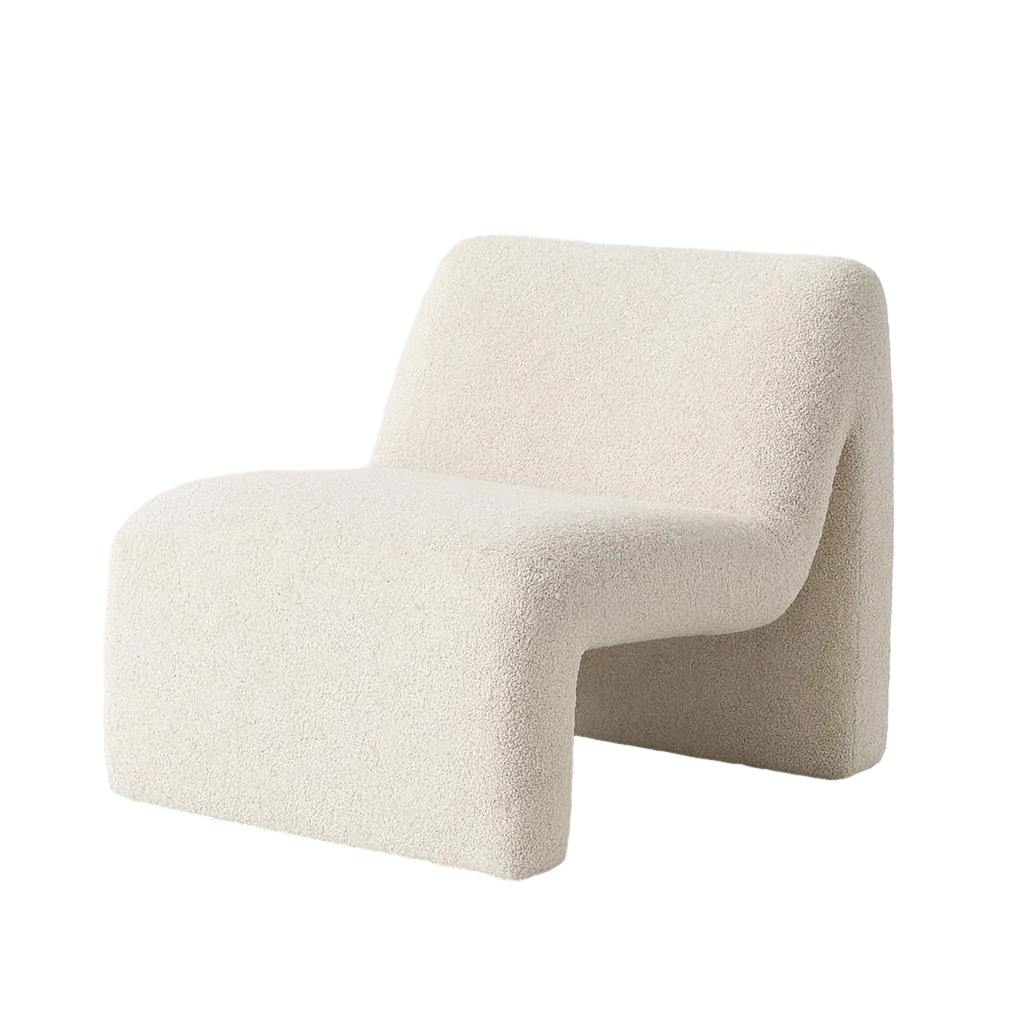 Sillón beige tapizado en tejido 100% poliéster 62x86x69cm - Ixia - 611319IX - foto-transparente