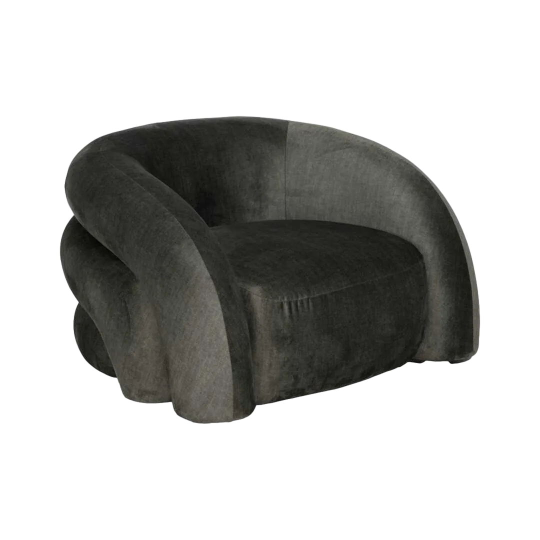 Sillón tapizado en tejido verde para salón con estructura de madera contrachapada y foam densidad 25kg 100x84x58cm - Ixia - 611325IX - foto-transparente
