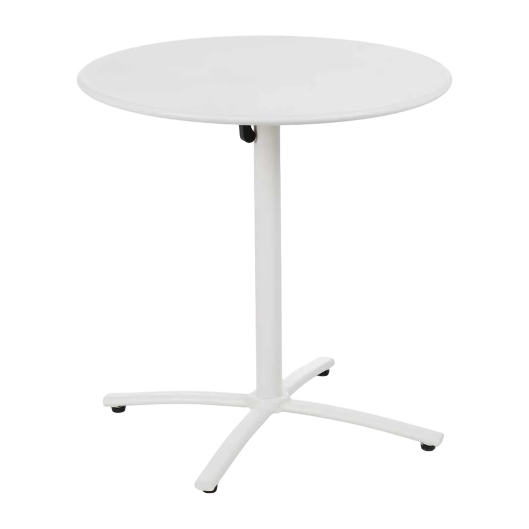 Mesa auxiliar plegable en acero blanco 70x70x72cm - Ixia - 611564IX - foto-transparente