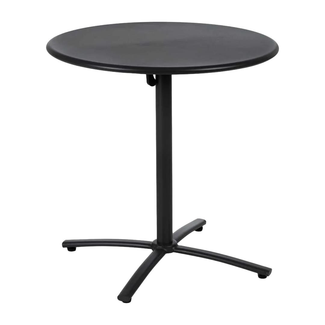 Mesa auxiliar plegable en acero color antracita 70x70x72cm - Ixia - 611565IX - foto-transparente
